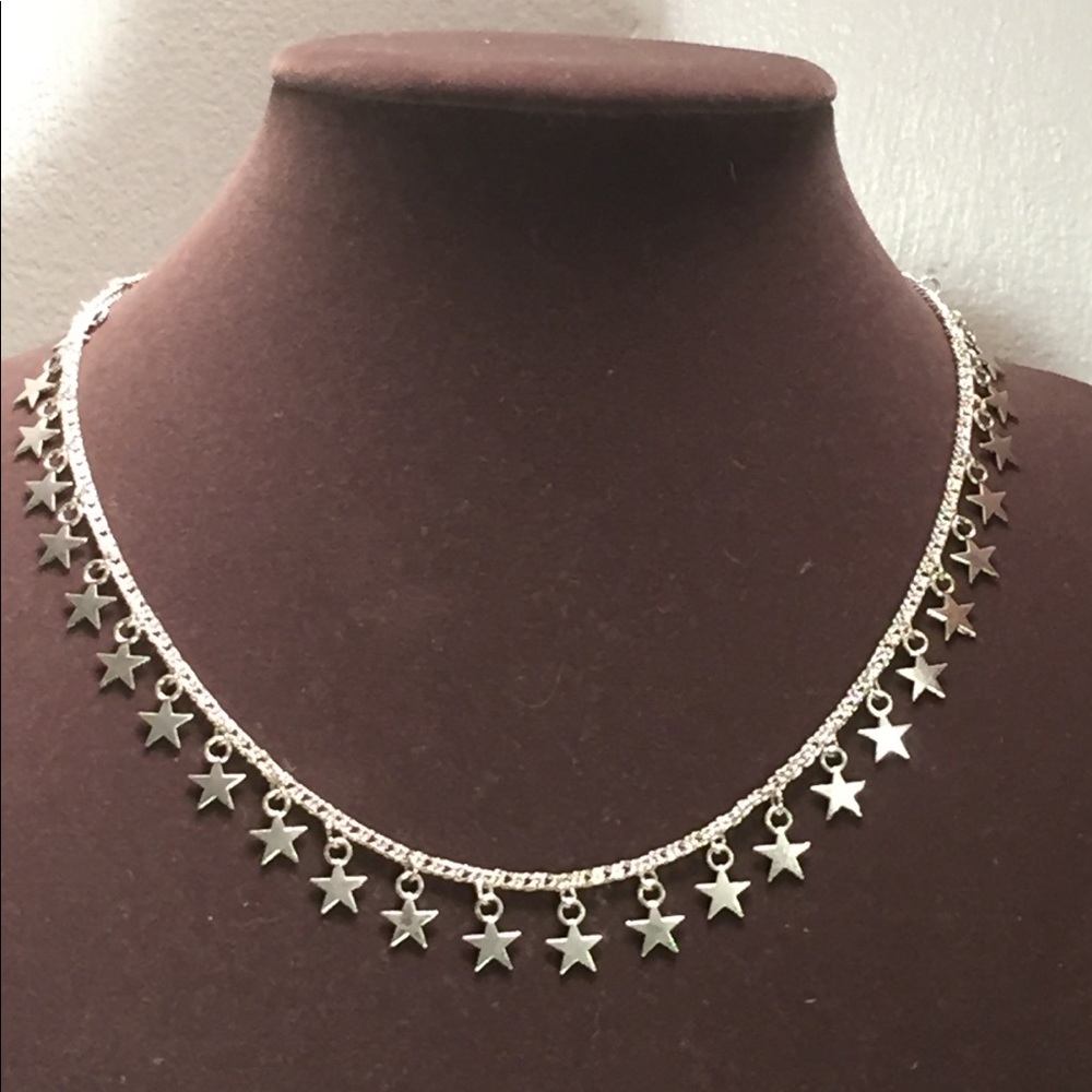 Silver star charm necklace